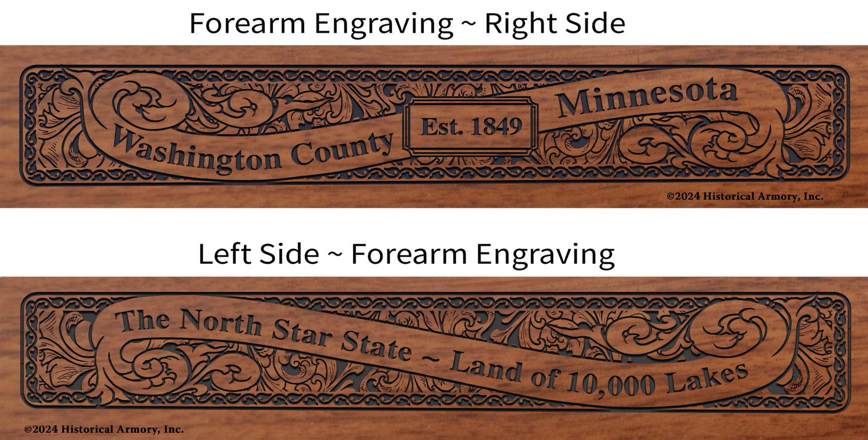 Washington County Minnesota Engraved Rifle Forearm
