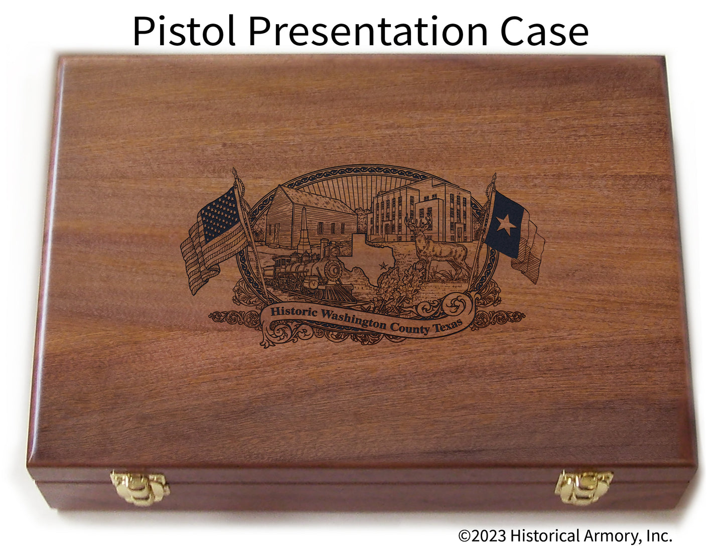 Washington County Texas Engraved .45 Auto Ruger 1911 Presentation Case