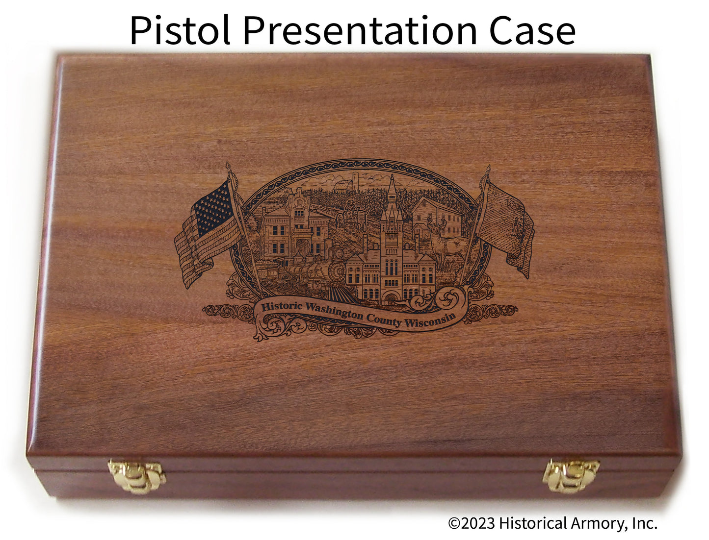 Washington County Wisconsin Engraved .45 Auto Ruger 1911 Presentation Case