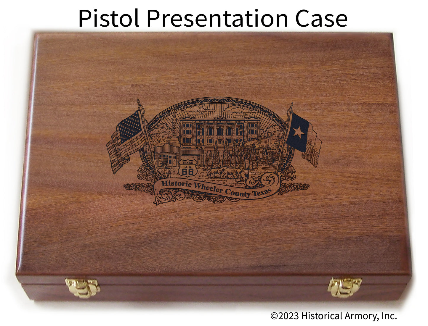 Wheeler County Texas Engraved .45 Auto Ruger 1911 Presentation Case