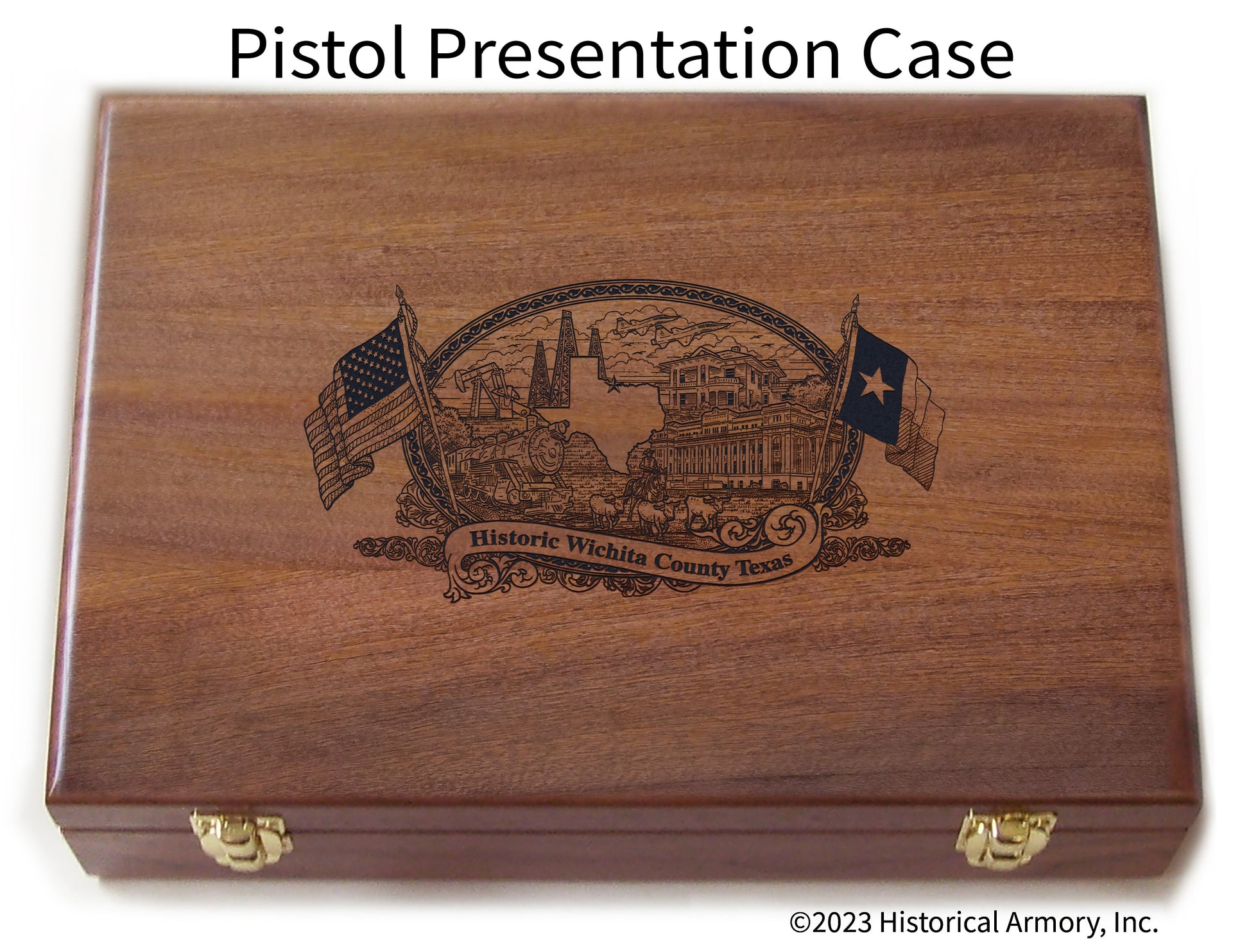 Wichita County Texas Engraved .45 Auto Ruger 1911 Presentation Case