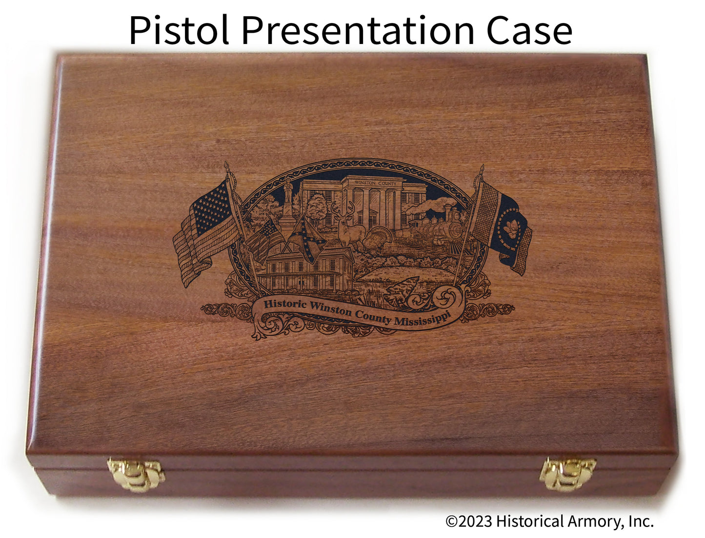 Winston County Mississippi Engraved .45 Auto Ruger 1911 Presentation Case