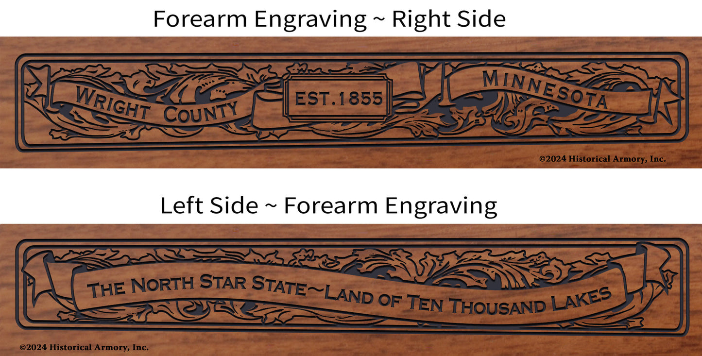 Wright County Minnesota Engraved Rifle Forearm