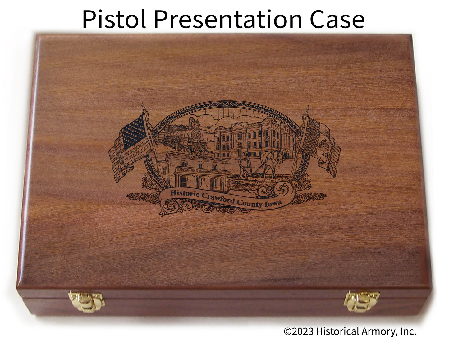 Crawford County Iowa Engraved .45 Auto Ruger 1911 Presentation Case