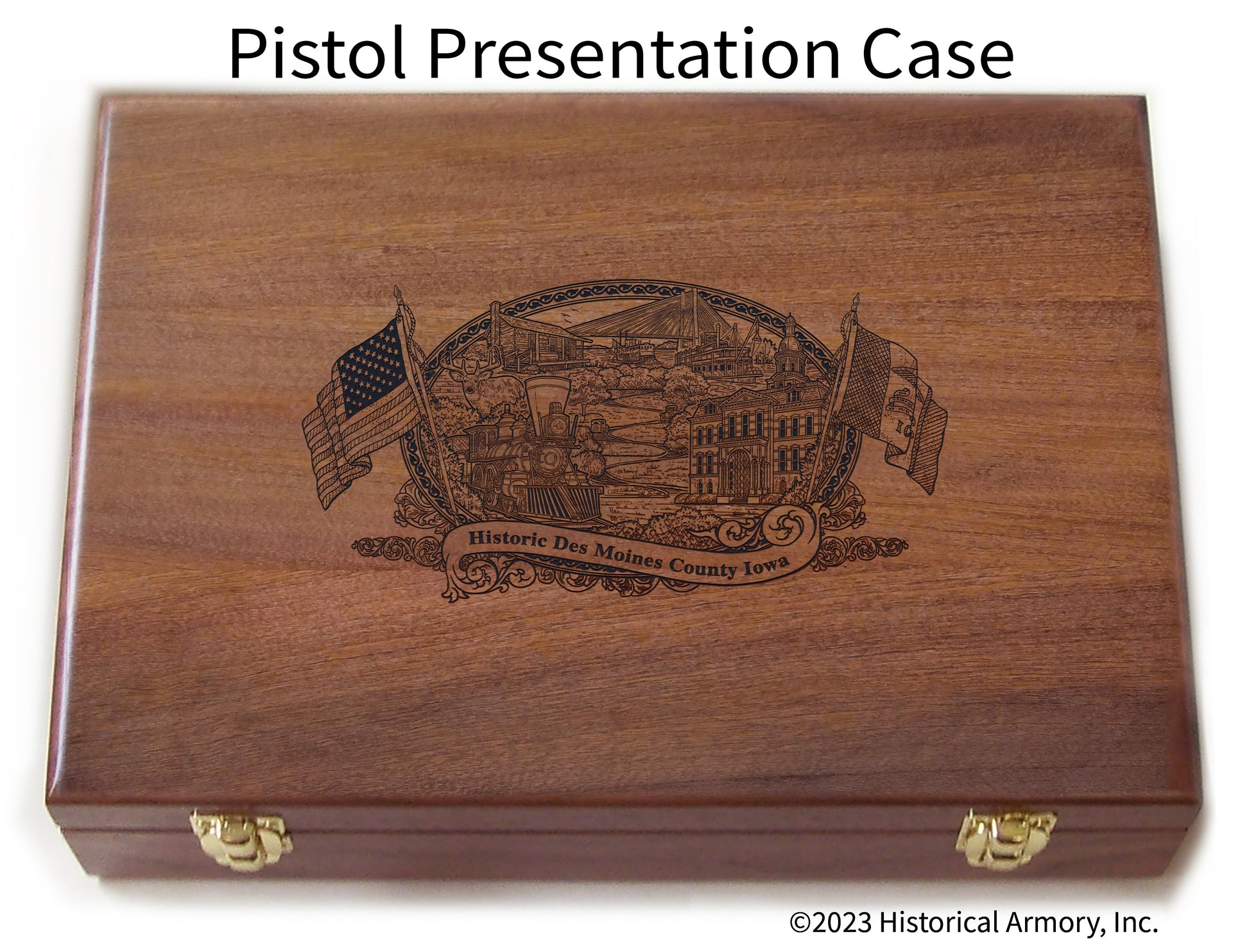 Des Moines County Iowa Engraved .45 Auto Ruger 1911 Presentation Case