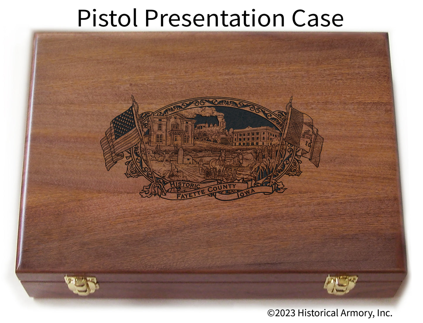 Fayette County Iowa Engraved .45 Auto Ruger 1911 Presentation Case