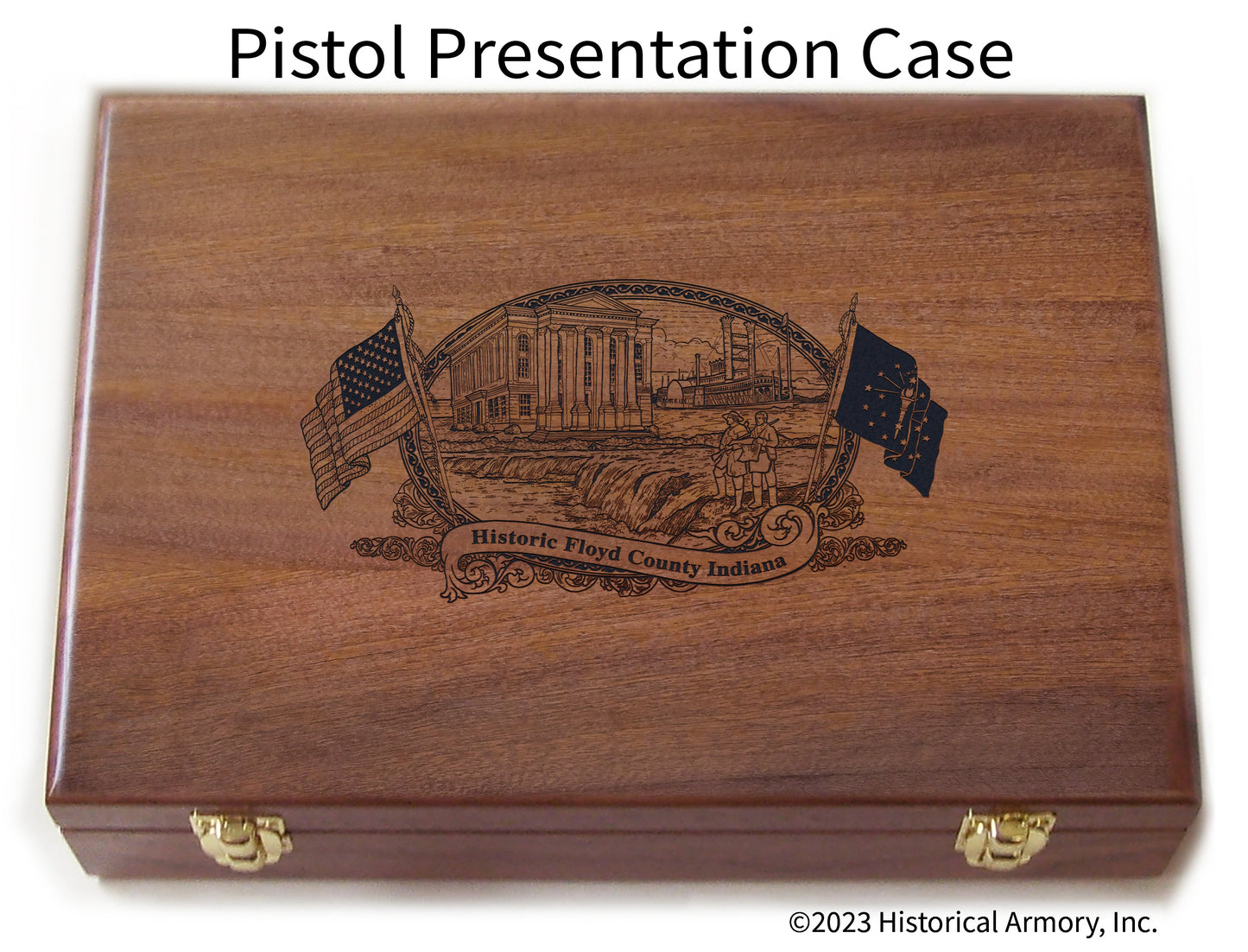 Floyd County Indiana Engraved .45 Auto Ruger 1911 Presentation Case