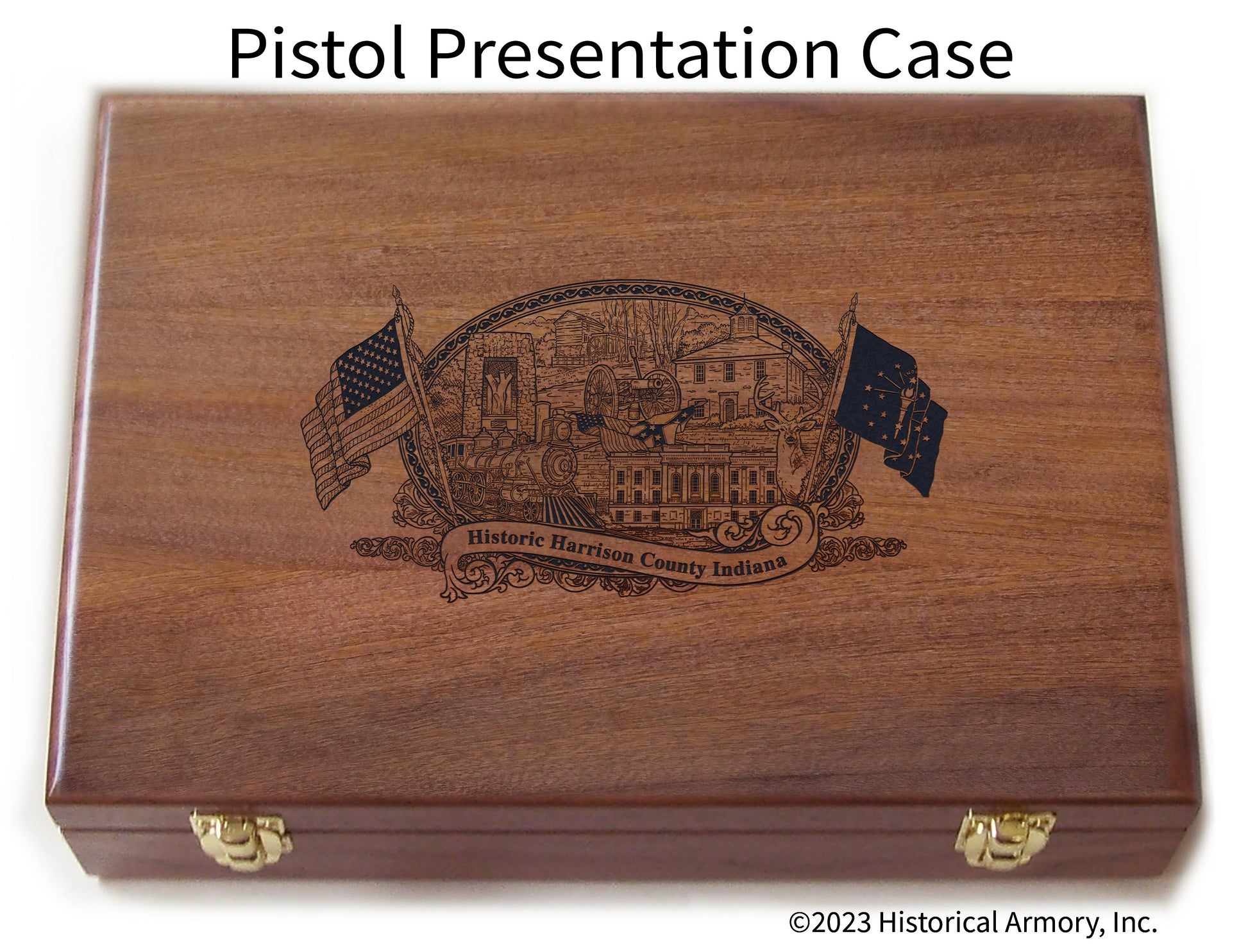 Harrison County Indiana Engraved .45 Auto Ruger 1911 Presentation Case