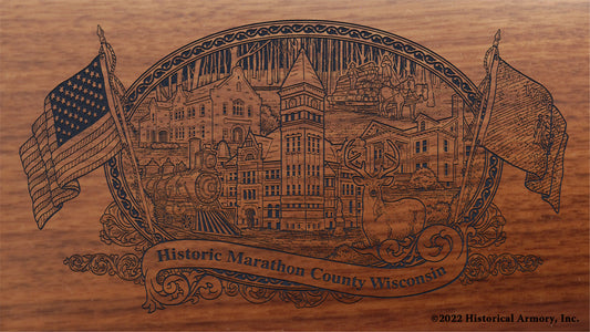 Marathon County Wisconsin Engraved Rifle Buttstock