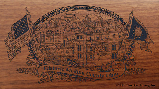 Medina County Ohio Engraved Rifle Buttstock