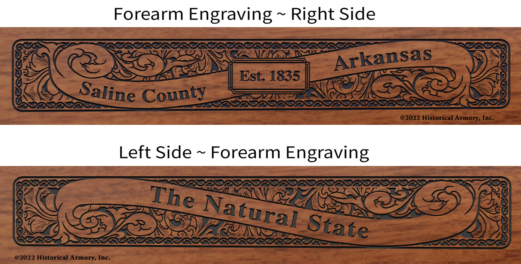 Saline County Arkansas Engraved Rifle Forearm