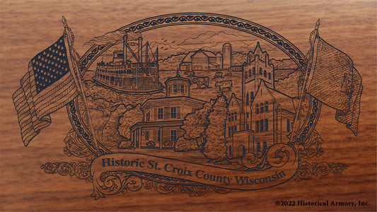 St. Croix County Wisconsin Engraved Rifle Buttstock