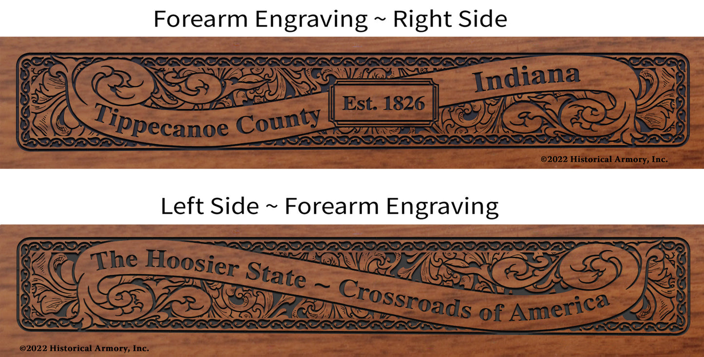 Tippecanoe County Indiana Engraved Rifle Forearm