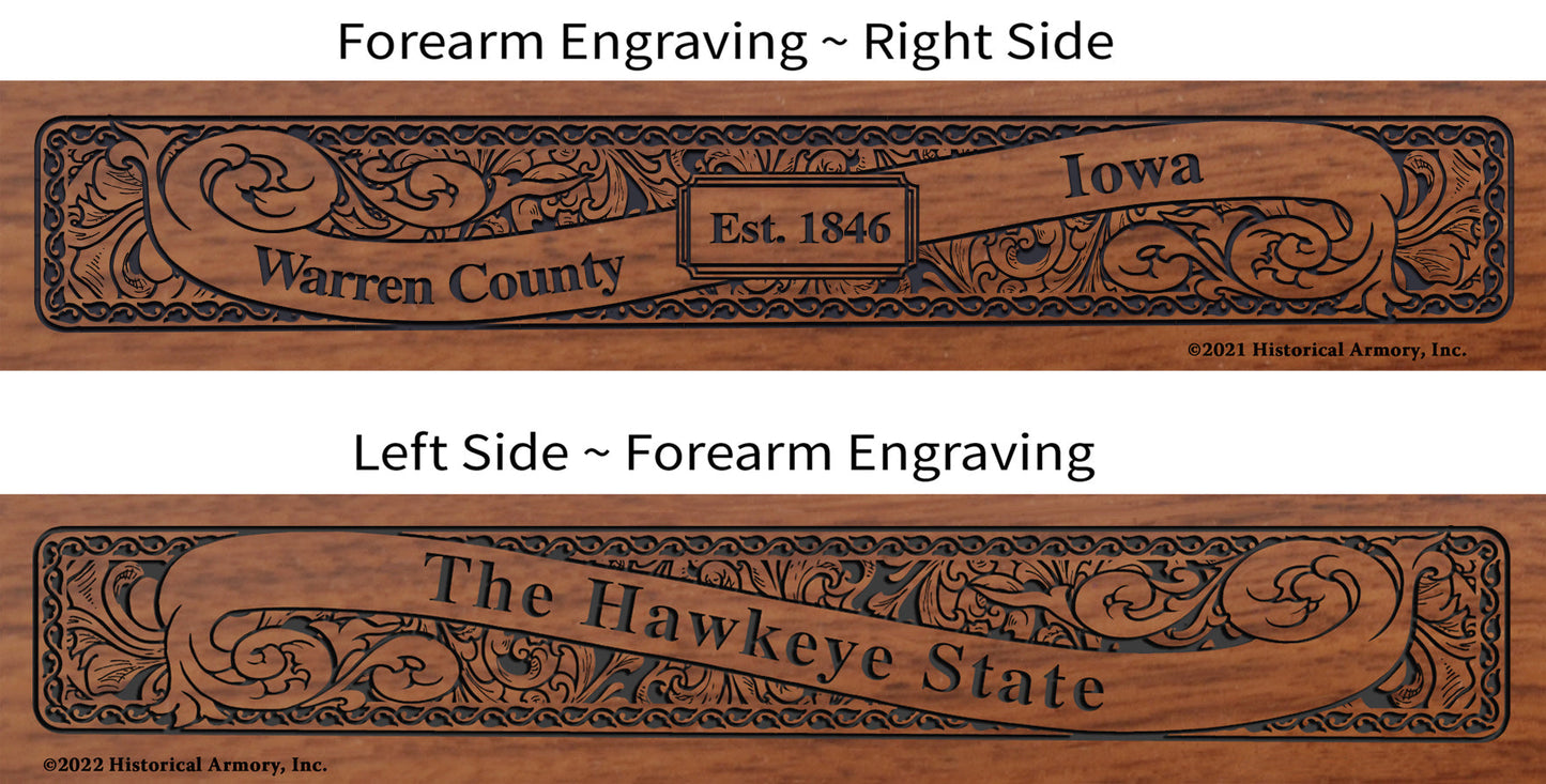 Warren County Iowa Engraved Rifle Forearm