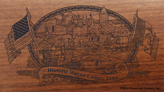 Wayne County Iowa Engraved Rifle Buttstock